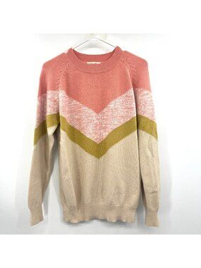 Vintage Mazik Chevron Patterned Colorblock Sweater Women's Medium